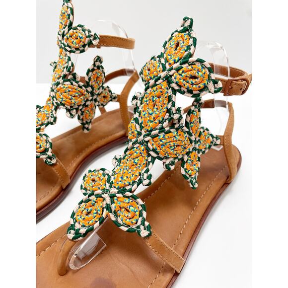 Tory Burch Women's Palisade Woven T Strap Sandals 8.5 - Picture 2 of 8